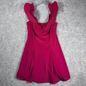 Wren & Willa‎ Kendal Wine Dress Cold Shoulder Ruffle Short Mini Size S
